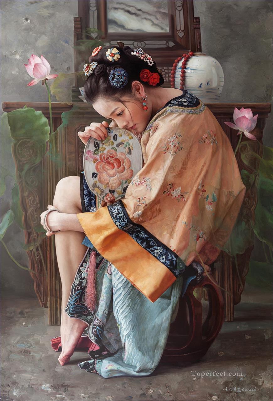 seek dreams Chinese girl Oil Paintings